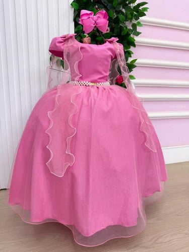 Vestido Banana Club Longo Diamante Rosa Chiclete (VESTBNACLBLNGDAMTRSCLT)