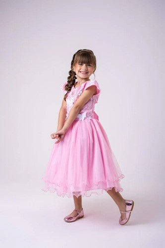 Vestido Marie Jardim Encantado Mel Rosa Bebe (VESTMRKDSJDMENCTROS)