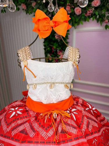 Vestido Temáticos Infantil Luxo Princesa Praia Modelo 3 (VESTTMCLXMN3)