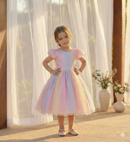 Vestido Infantil Marie Arco Iris Melissa- Candy Colorido (VSTDMCMLSCNDY)