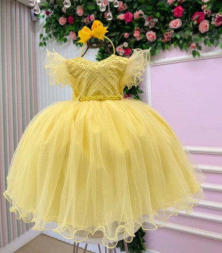 Vestido Menina Bonita Denise Amarelo (VESTMNBNDNSAMRL)