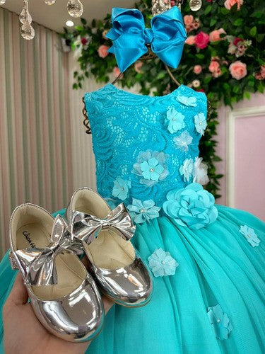 Vestido Juvenil Vila Lele Regata Flores Verde Tiffany (VESTJVNVLLRGTFLRVRTF)