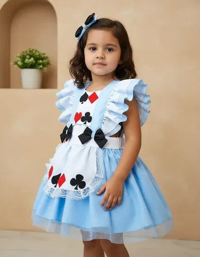 Romper Vestido Princesa Alice No Pais Das Maravilhas + Laço