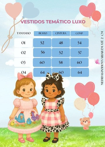 Vestido Tematicos Kids Fazendinha Rosa Vaquinha (VESYBNNCLBFZNDVQN)