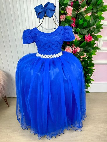 Vestido Enjoy Longo Laura Peito rendado Azul Royal (VESTENJLNGLURPTRNDAZLRYL)