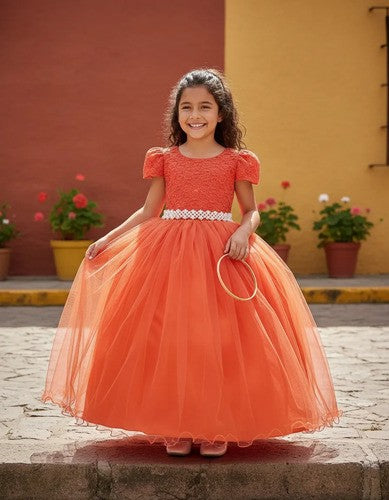 Vestido Enjoy Longo Laura Peito Rendado Terracota (VESTENJLNGPRNDDLR)
