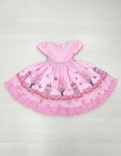 Vestido Infantil Menina Bonita Bosque Encantado Rosa (VESTIINFMNNBNTRS3)