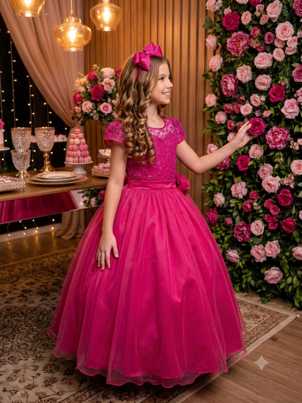 Vestido Mini Miss Longo Carol Rosa Pink - Festa