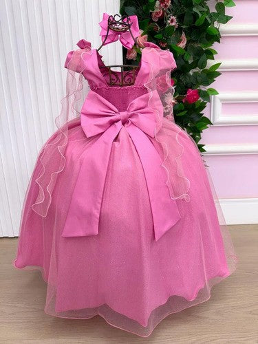 Vestido Banana Club Longo Diamante Rosa Chiclete (VESTBNACLBLNGDAMTRSCLT)