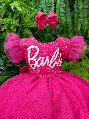 Vestido Ysa Kids Barbie Luxinho Pink Com led (VESTYSKDSBLXICMLED)