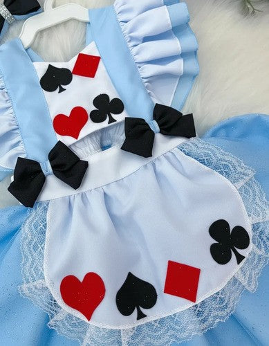 Romper Vestido Princesa Alice No Pais Das Maravilhas + Laço