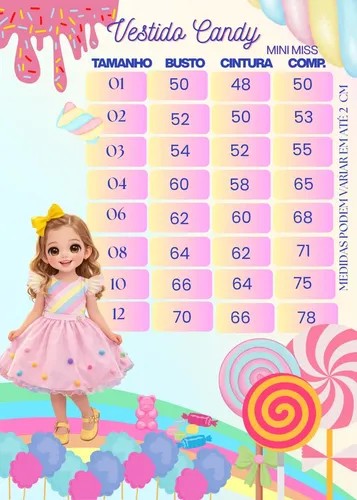 Vestido Mini Miss Temático Circo - Candy (VESTMINMSTMTCCRCCND)