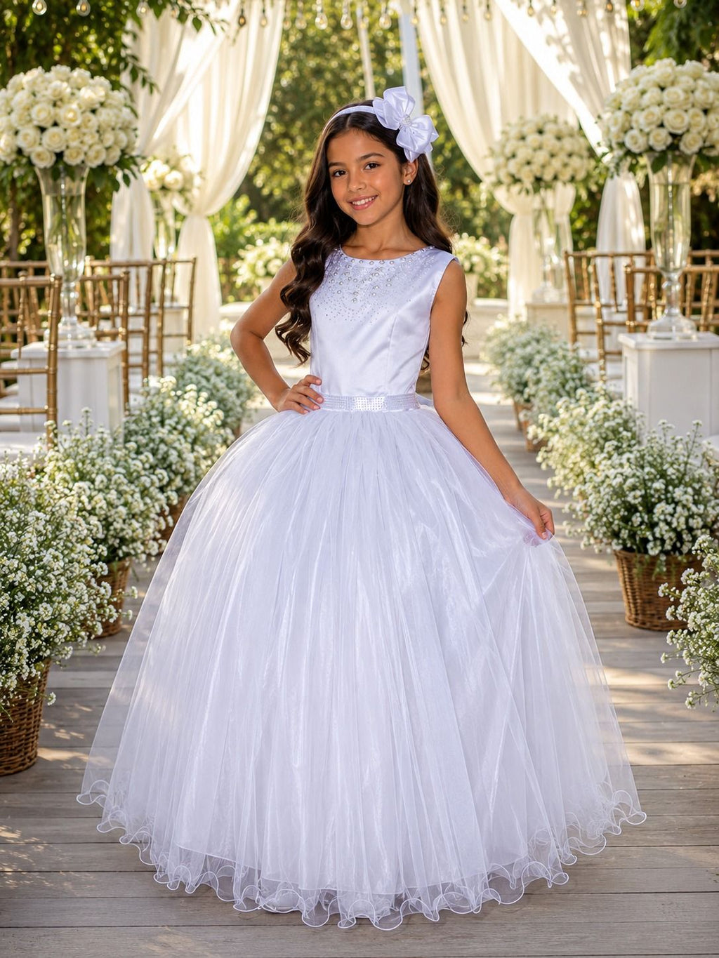 Vestido Infantil Enjoy Longo Regata Branco (VESTINFENJLG2BRANC)