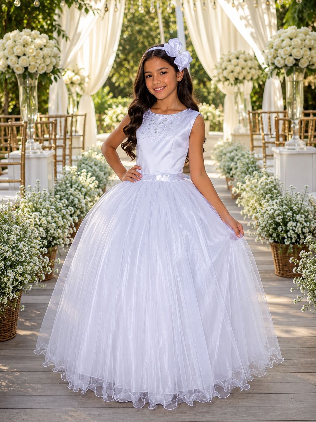Vestido Infantil Enjoy Longo Regata Branco (VESTINFENJLG2BRANC)
