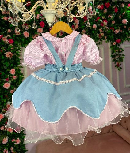 Vestido Tematicos Kids Fazendinha Salopete Jeans (VESTBNNCLBJNNFAZNSLPJANS)