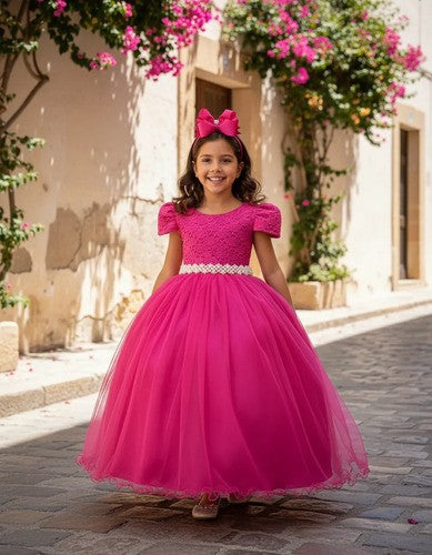 Vestido Enjoy Laura Longo Pink Rendado (VESTENJLNGPINK2)