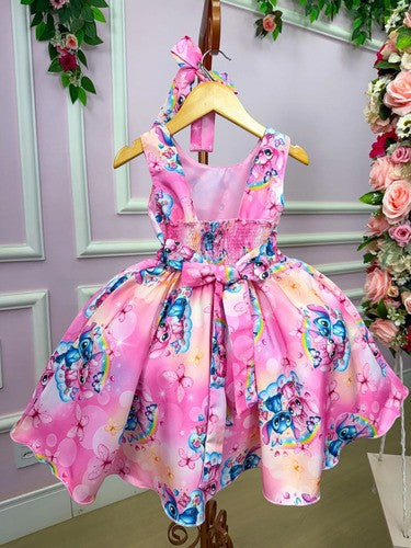Vestido Tematicos Kids Stitch e Angel Rosa (VESTTMTCSKDSSTCHANGLRS)