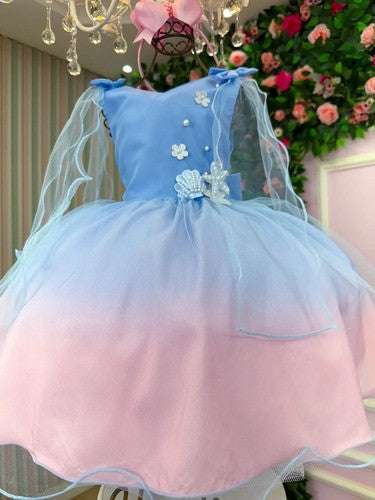 Vestido Princesa Belli Tematico Sereia - Ariel - Fundo do Mar (VESTFNTSERIA)