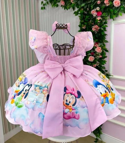 Vestido Infantil Tema Mickey Mouse Baby