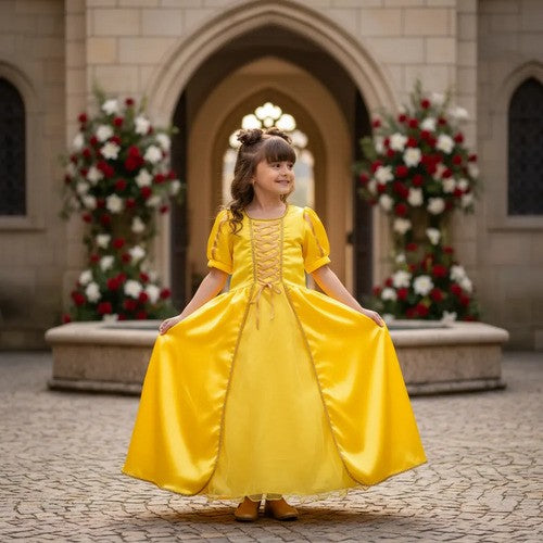 Fantasia Princesa Belli Princesa Amarela Longa Modelo 2 (FTSPRNBLLBLEAFR)