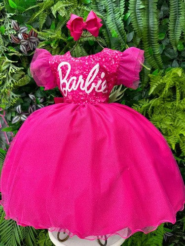 Vestido Ysa Kids Barbie Luxinho Pink Com led (VESTYSKDSBLXICMLED)