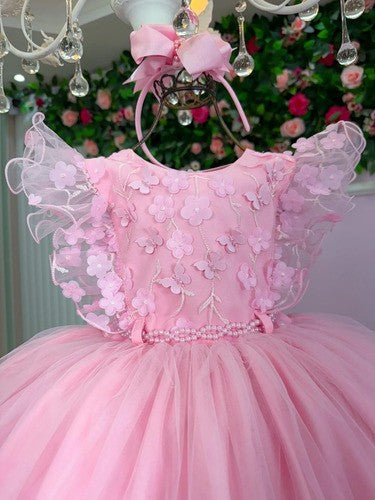 Vestido Menina Bonita Angelie Rosa Bebe (VESTMNANGLRSBB)