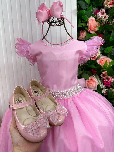 Vestido Marie Longo Amanda Rosa Bebe (VESTMARILNGAMNDRSBB)