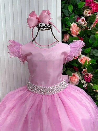 Vestido Marie Longo Amanda Rosa Bebe (VESTMARILNGAMNDRSBB)