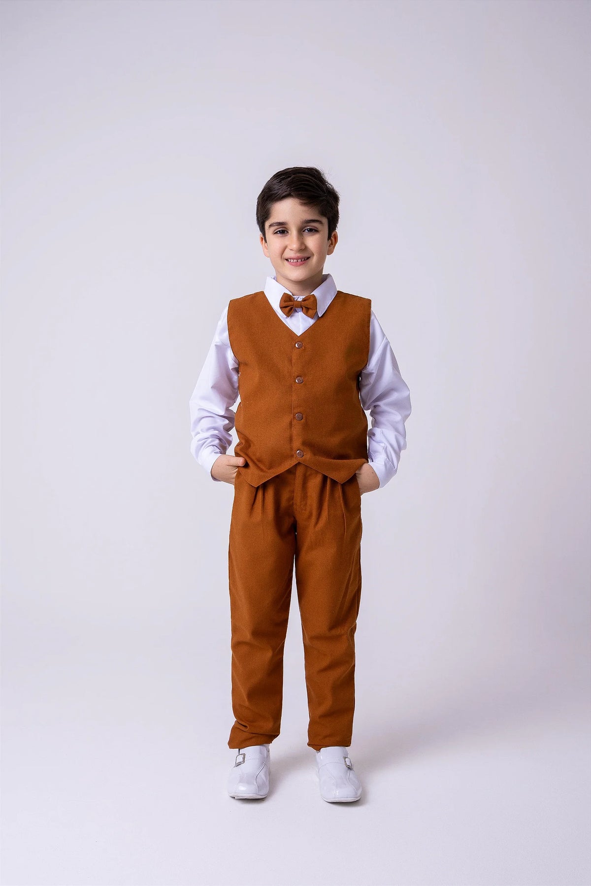 Conjunto Miss Cherry Social Leonardo Colete Caramelo