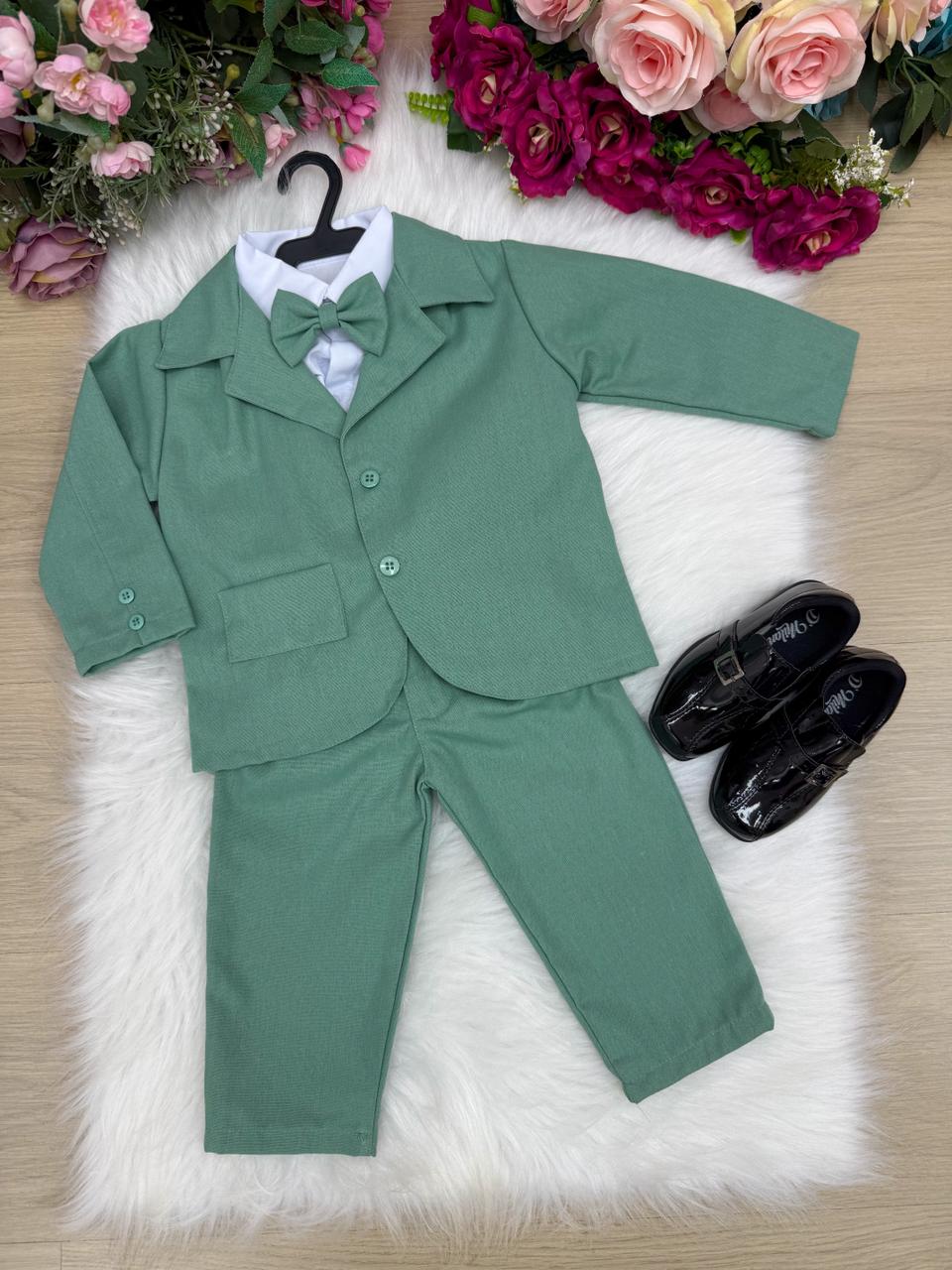 Conjunto Social Miss Cherry Terno Pedro Verde - Festa
