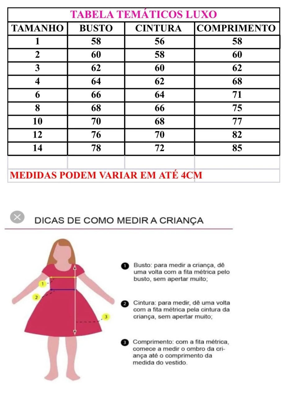 Vestido Infantil Tematicos Luxo A Casa Magica da Gabby (VESTINFTMTLXCMGCDGBB)