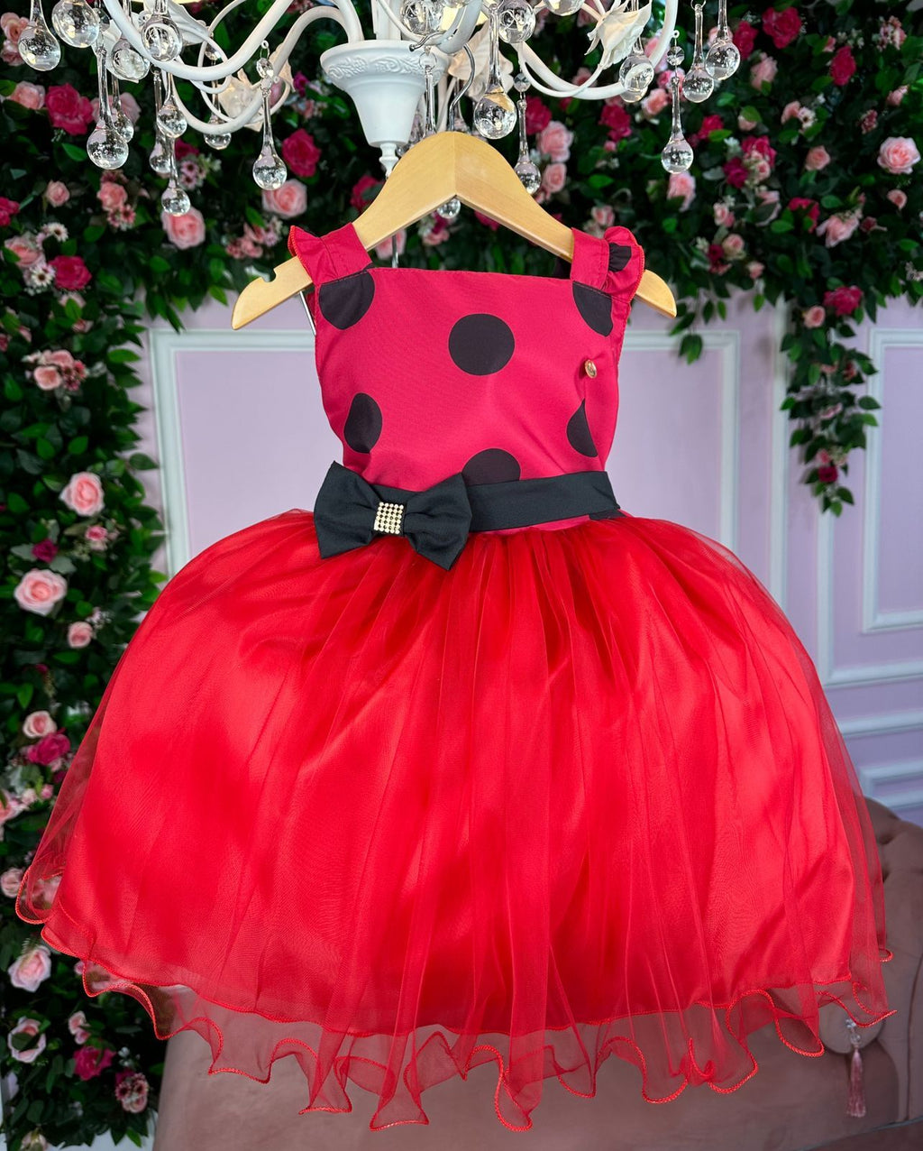 Vestido Banana Club Minnie/Minie Vermelha Bolinhas Poa (VESTBCLVERPEBOL)