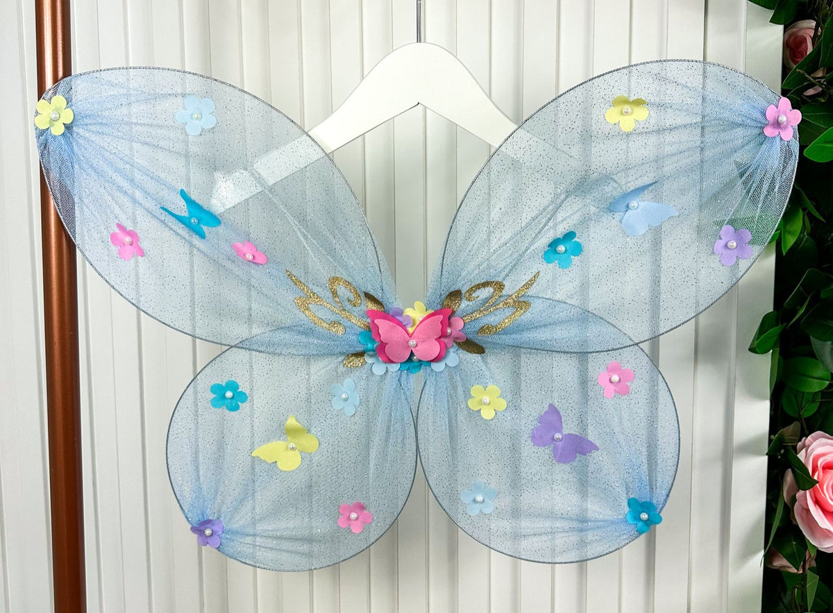 Asa De Borboletas / Fadas Infantil Azul (ACESSASABOBFDAZUL)