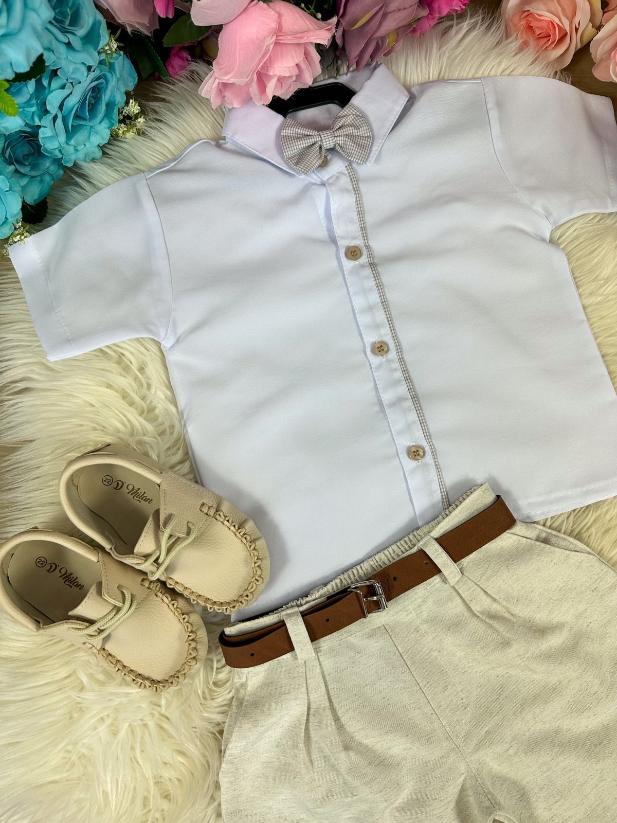 Conjunto Miss Cherry Social Linho Shorts Xadrez Heitor (CONJMCSLSHOXADRZ)