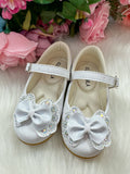 Sapatilha Flor Di MIla Baby Branco lacinho Strass (SPFDMBYBRANLSTSS)