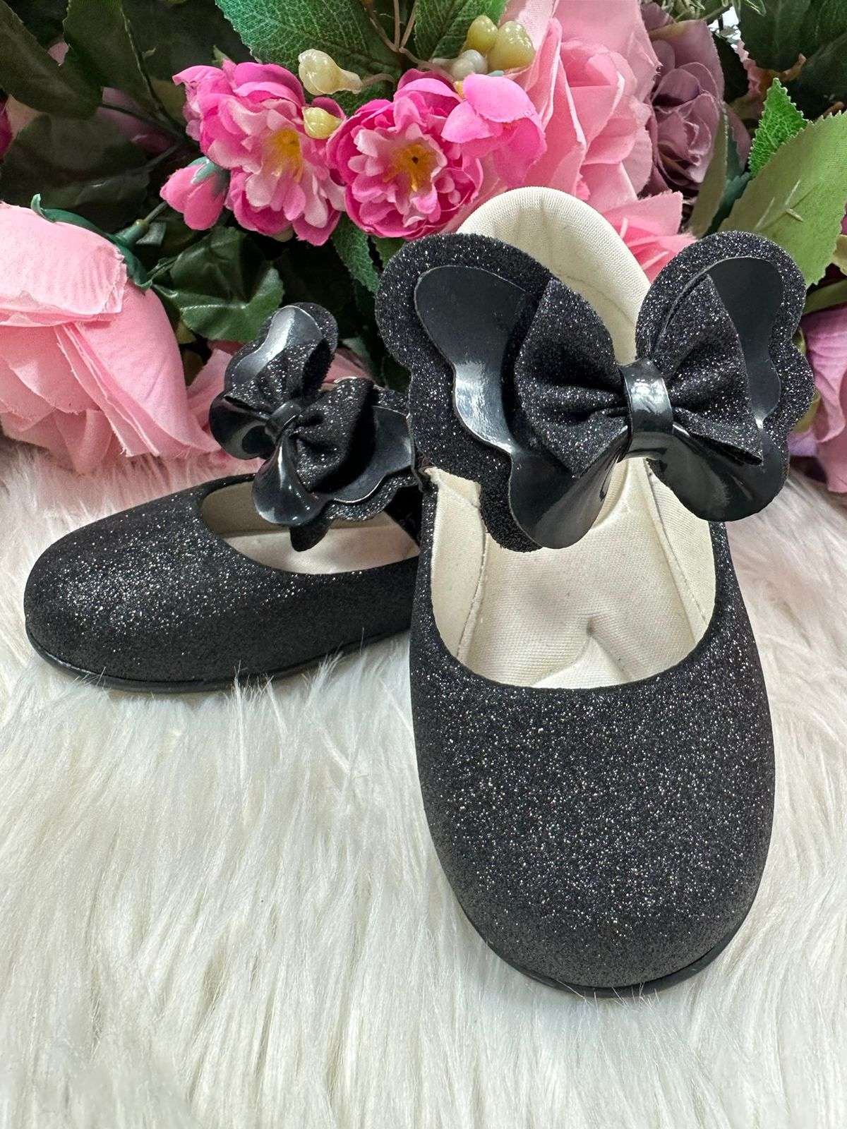 Sapatilha Flor Di MIla Baby Preto Gliter (SPTLFLRDMLBBPTGLT)