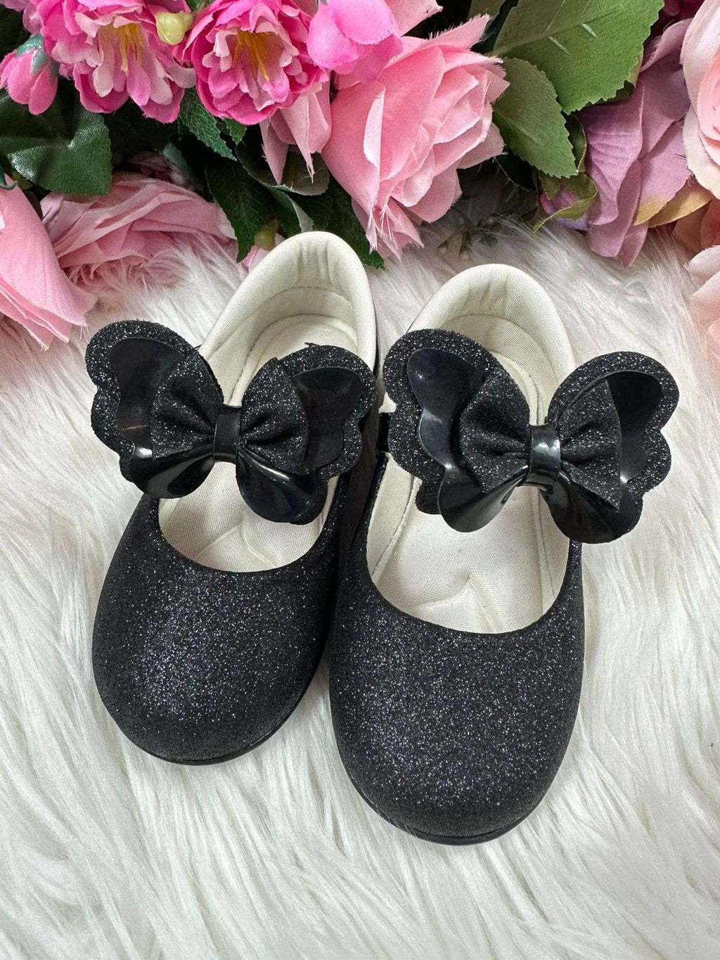Sapatilha Flor Di MIla Baby Preto Gliter (SPTLFLRDMLBBPTGLT)