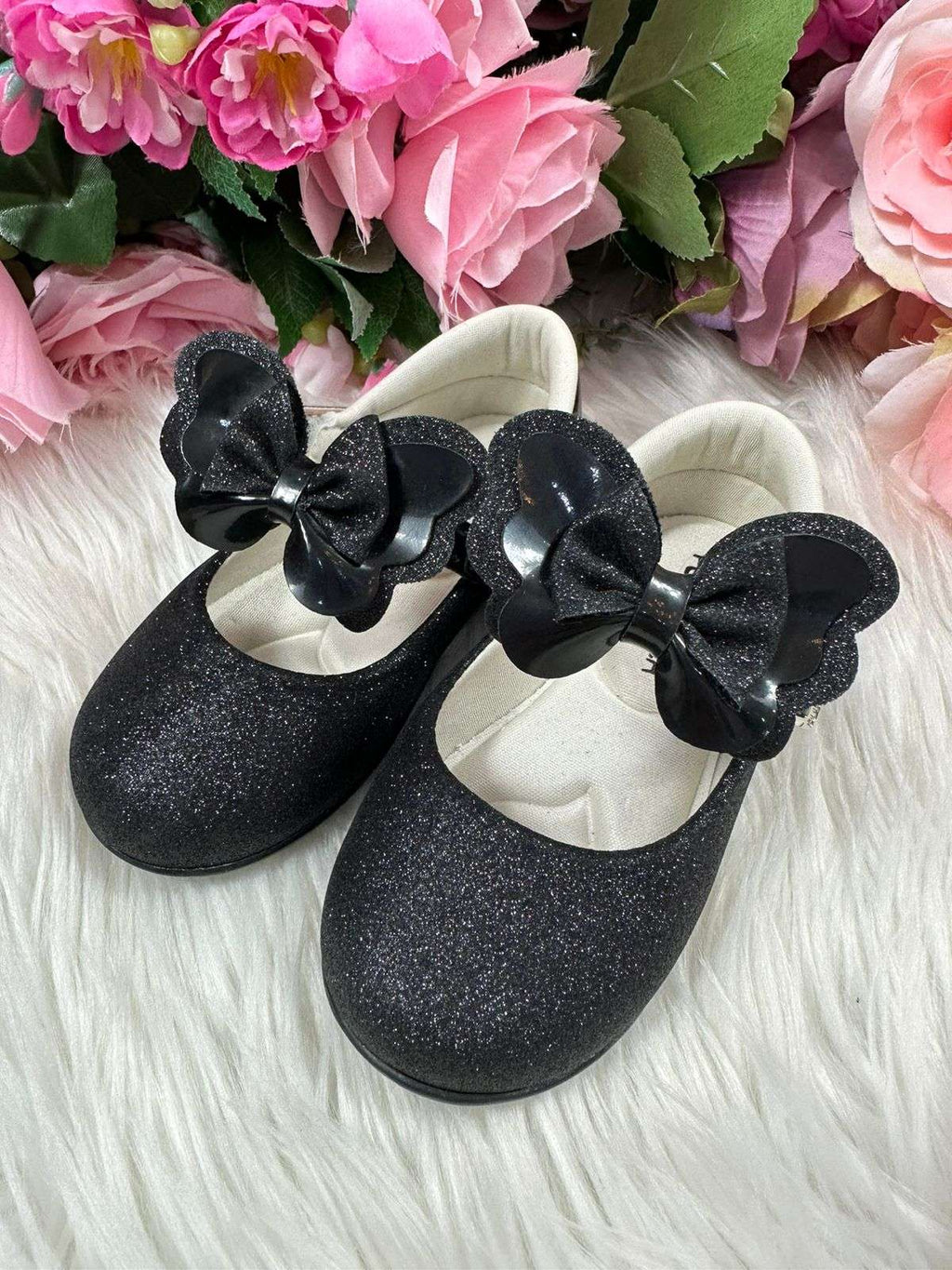 Sapatilha Flor Di MIla Baby Preto Gliter (SPTLFLRDMLBBPTGLT)