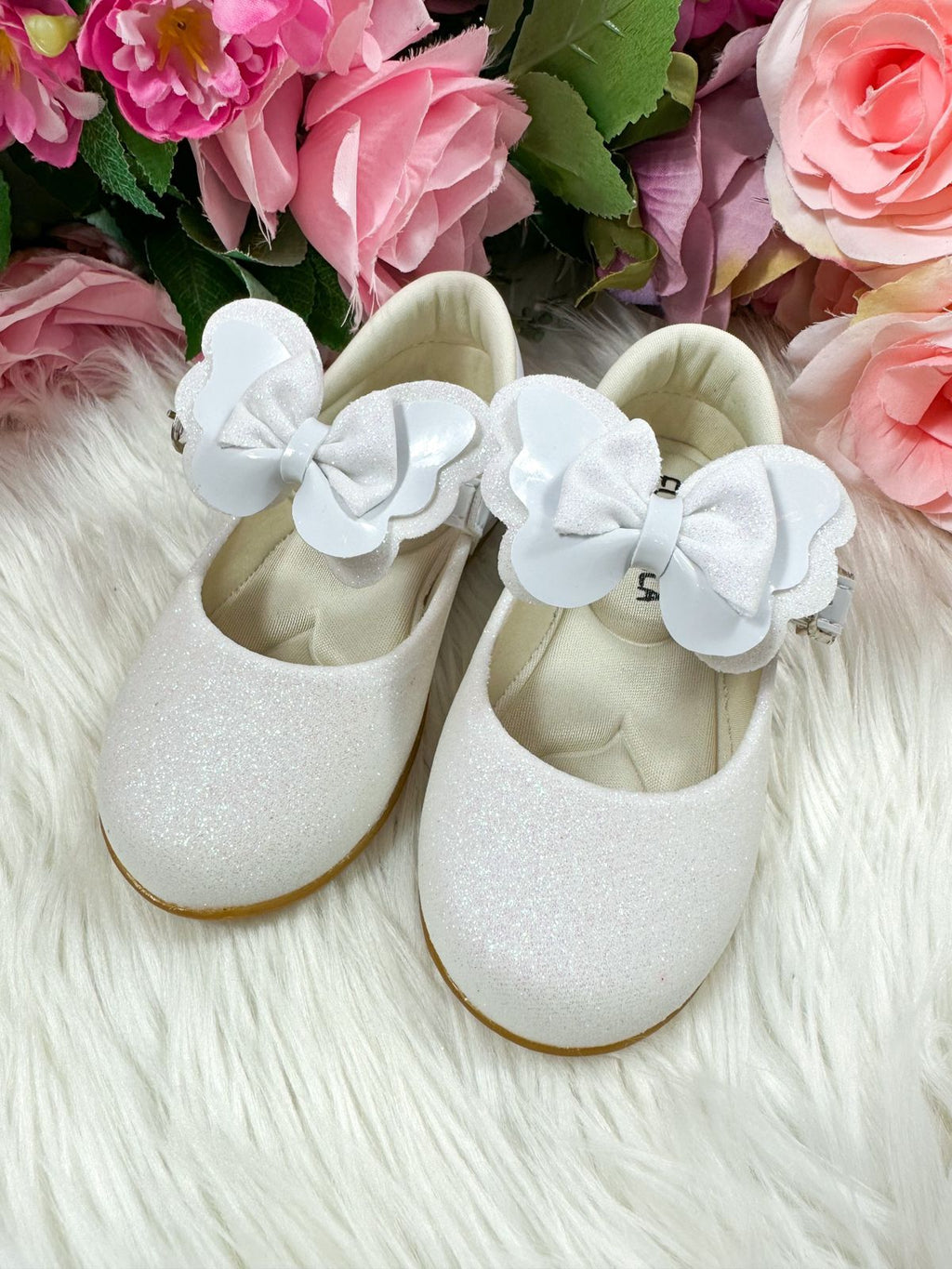 Sapatilha Flor Di MIla Baby Branco Gliter (SPTLFLRDMLBBBRNCGT)