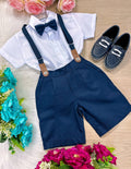 Conjunto Meninos Kanga Social Miguel Azul Marinho Suspensorio Shorts (CJTMSCKNGBBC7)