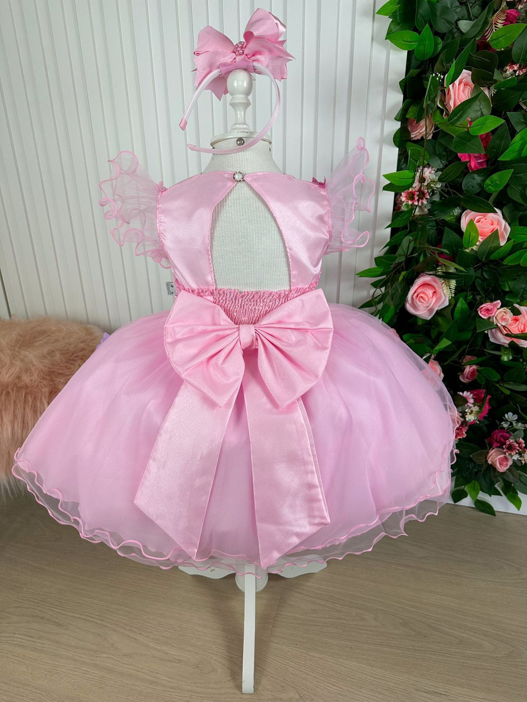 Vestido Marie Rosa Jardim Encantado Laço