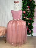 Vestido Infantil Enjoy Longo Regata Rosê (VESTINFENJLGRS)