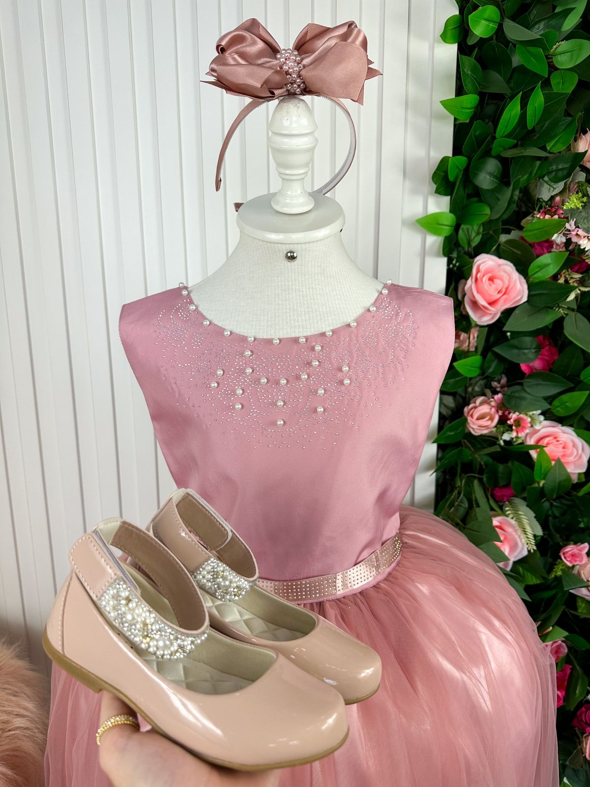 Vestido Infantil Enjoy Longo Regata Rosê (VESTINFENJLGRS)