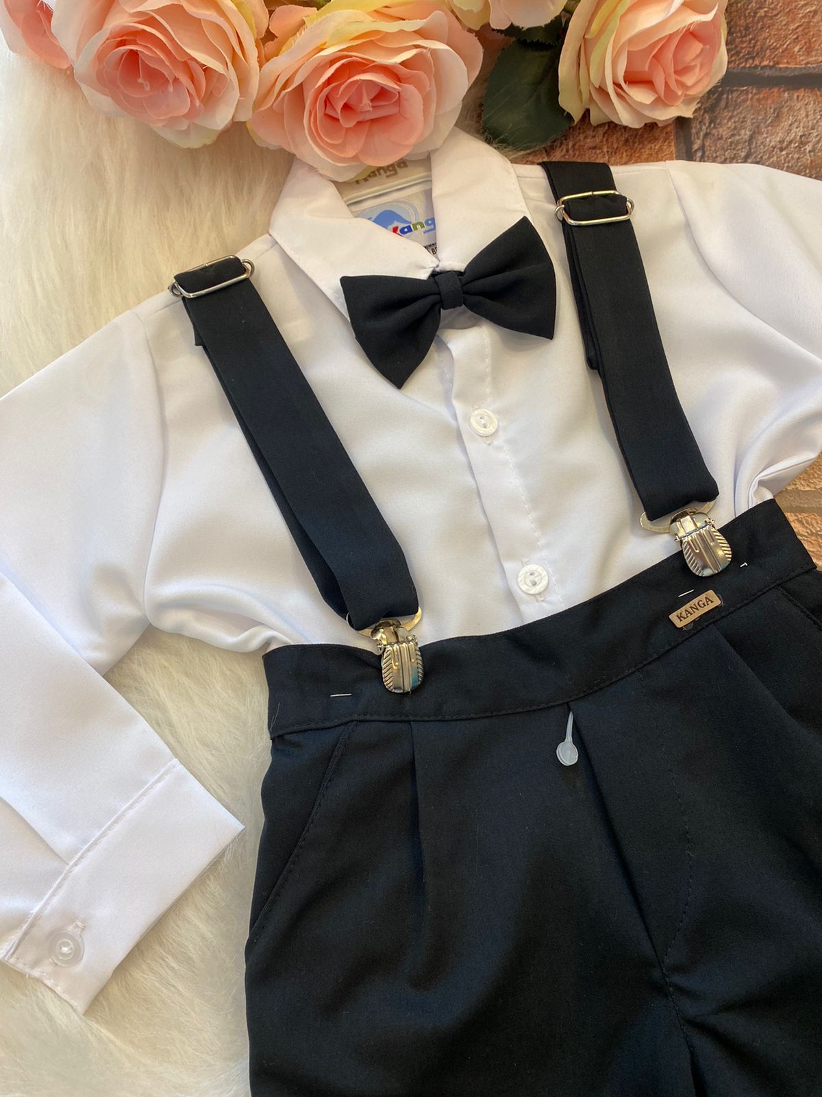 Conjunto Kanga Social Gustavo Preto Suspensorio (CJTMSCKGPT)