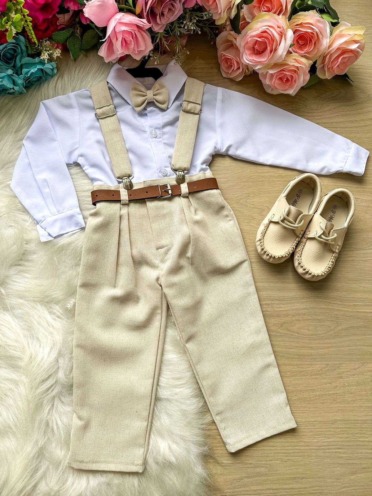 Conjunto Miss Cherry Meninos Social Linho Vitor (CJTMSCMSSCHRSCL5)