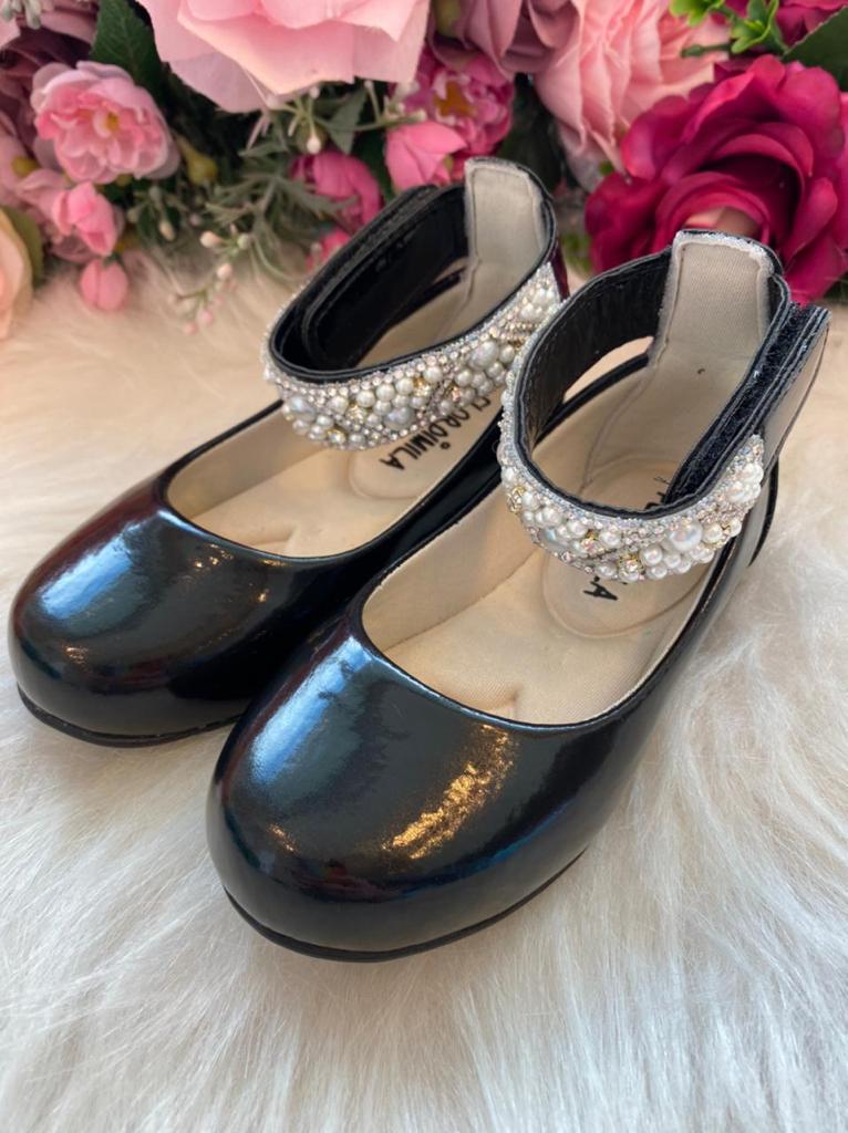 Sapatilha Flor di Mila Preto Perolas Luxo (SPTFLDMILPTPRLSLX)