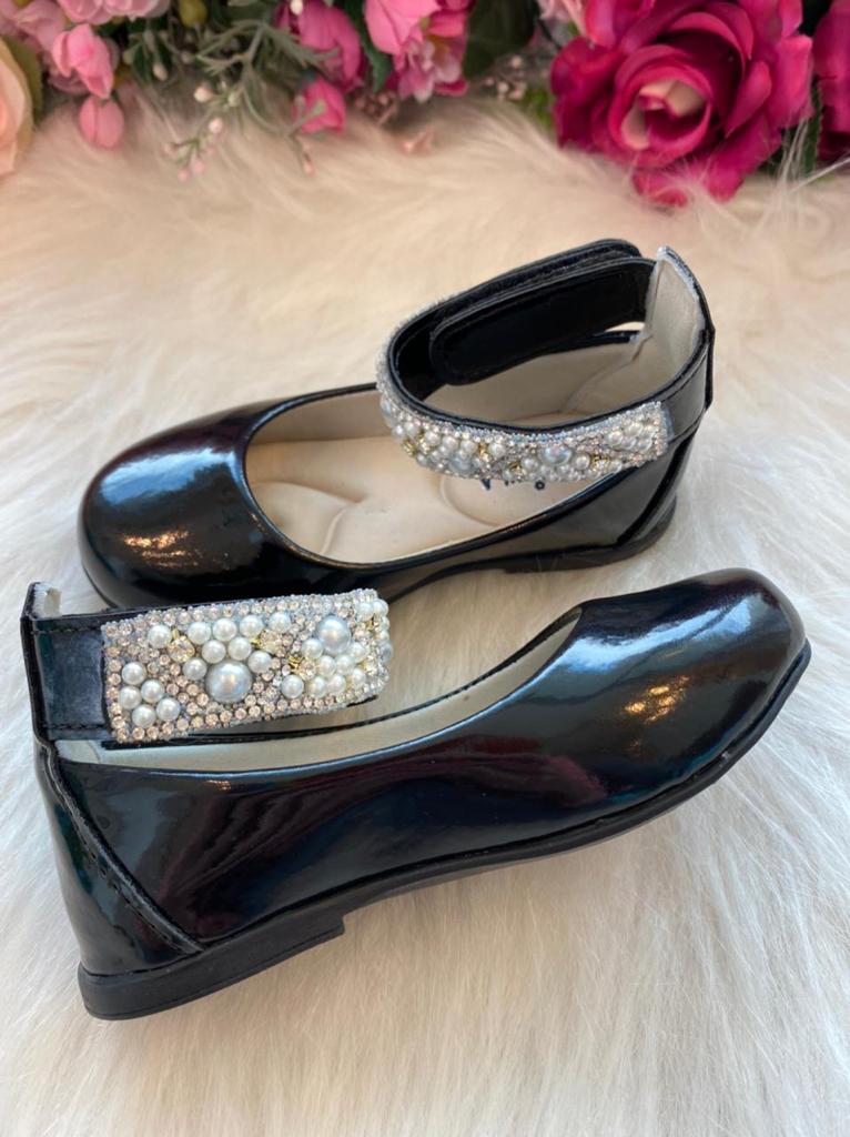 Sapatilha Flor di Mila Preto Perolas Luxo (SPTFLDMILPTPRLSLX)