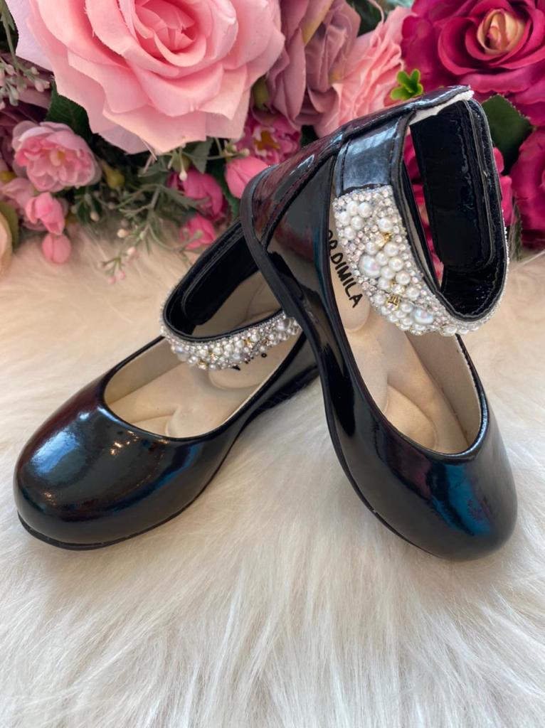 Sapatilha Flor di Mila Preto Perolas Luxo (SPTFLDMILPTPRLSLX)