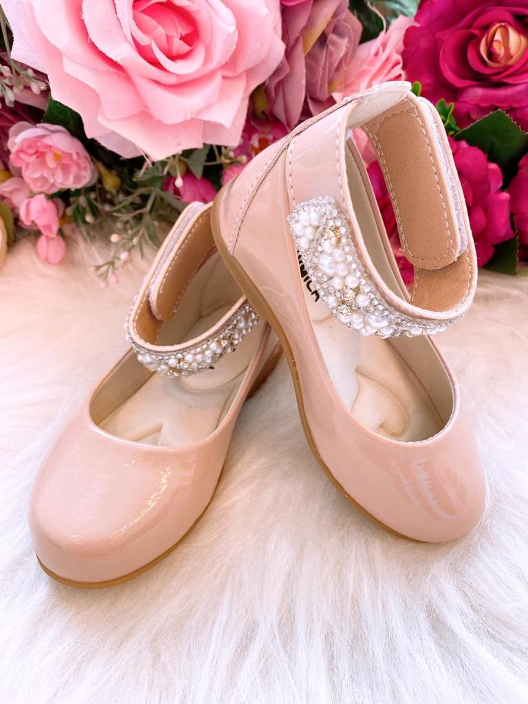 Sapatilha Flor di Mila Nude - Rose "Perolas" Luxo (SPTFLDMILNDPRLSLX)