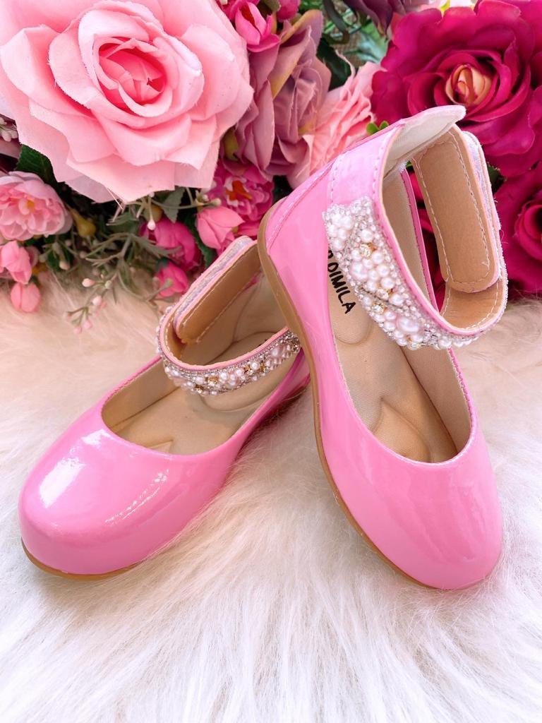 Sapatilha Flor di Mila Rosa Chiclete "Perolas" Luxo (SPTFLDMILRSCHPRLSLX)